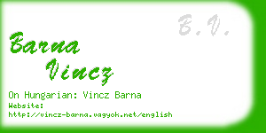 barna vincz business card
